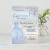 Glitter Drivers, Dress, Eiffeltoren Quinceañera Kaart (Staand voorkant)