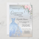 Glitter Drivers, Dress, Eiffeltoren Rozen Quinceañ Kaart (Voorkant)