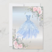 Glitter Drivers, Dress, Eiffeltoren Rozen Quinceañ Kaart (Achterkant)