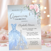 Glitter Drivers, Dress, Eiffeltoren Rozen Quinceañ Kaart