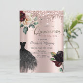 Glitter Drivers, Dress, Rozen Quinceañera Kaart (Staand voorkant)