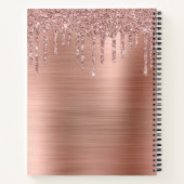 Glitter Drivers geborsteld Metaal Roos Gold Monogr Notitieboek (Achterkant)