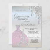 Glitter Drivers, Lavander Dress, Eiffel Quinceañer Kaart (Voorkant)