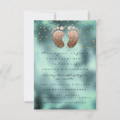 Glitter Drivers Roos Gold Baby shower Blauwgroen Kaart (Voorkant)