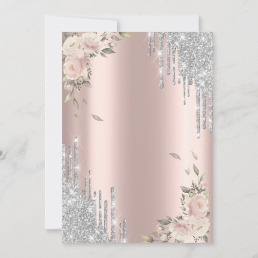 Glitter Drivers, Rozen, Roos Gold Wedding Jubileum Kaart (Achterkant)