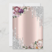 Glitter Drivers, Tropische bloemen Roos Gold Wedde Kaart (Achterkant)