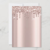 Glitter Drives, Bourgogne Dress, Rozen Quinceañera Kaart (Achterkant)