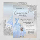 Glitter Drives,Dress,Champagne Glass Quinceañera Kaart (Voorkant / Achterkant)