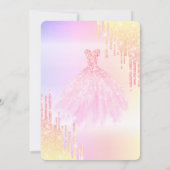 Glitter Drives,Dress,Eiffel Tower OmbreQuinceañera Kaart (Achterkant)