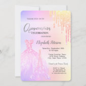 Glitter Drives,Dress,Eiffel Tower OmbreQuinceañera Kaart (Voorkant)