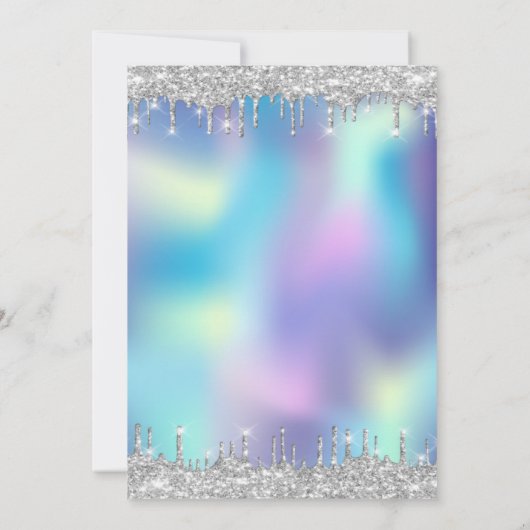 Glitter Drop Diamonds Eiffeltoren Quinceanera Kaart (Achterkant)