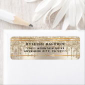 Glitter druist elegant retouradreslabel in etiket (Insitu)