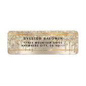 Glitter druist elegant retouradreslabel in etiket (Voorkant)