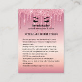 Glitter druist Eyelash Instructies voor nazorg Visitekaartje (Voorkant)