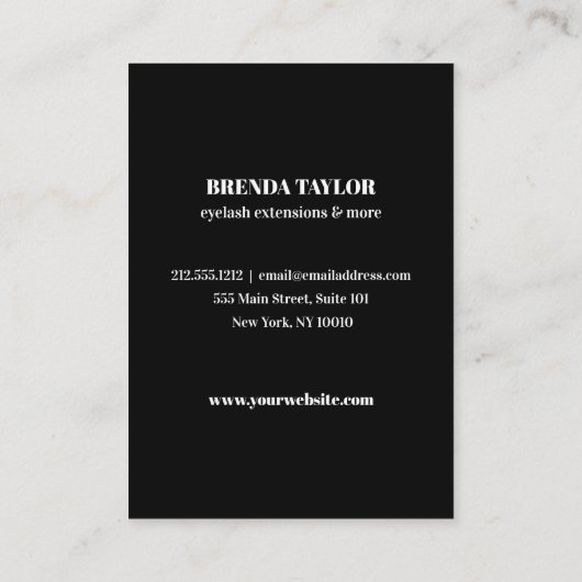 Glitter druist Eyelash Instructies voor nazorg Visitekaartje (Achterkant)