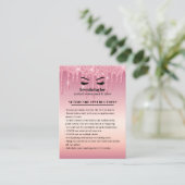 Glitter druist Eyelash Instructies voor nazorg Visitekaartje (Staand voorkant)