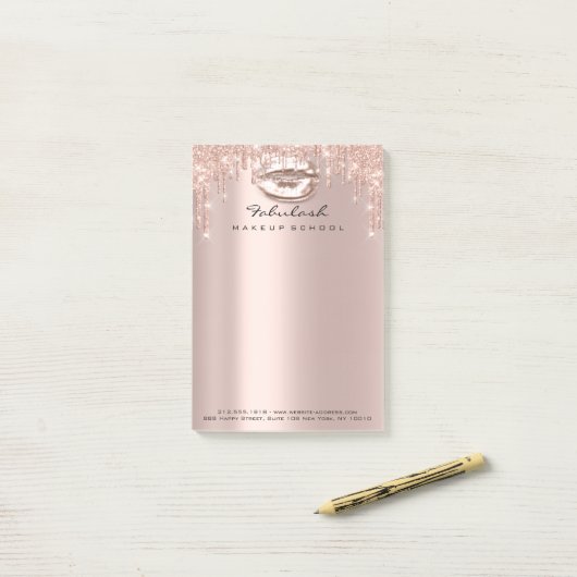 Glitter druist roze roze Benaming makreel Post-it® Notes (Op bureau)