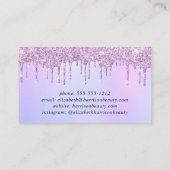 Glitter drukt Paarse roze schoonheid af Visitekaartje (Achterkant)