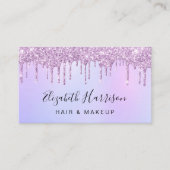 Glitter drukt Paarse roze schoonheid af Visitekaartje (Voorkant)