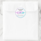 Glitter druppel deegroller turquoise roze Cadeau B Ronde Sticker (Tas)
