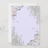 Glitter druppels, Bloemen Lavander 90ste verjaarda Kaart (Achterkant)