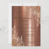 Glitter druppels bruin metallic bruiloft Jubileum Kaart (Voorkant)