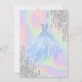 Glitter druppels, jurk, Eiffeltoren Opal Sweet 16 Kaart (Achterkant)