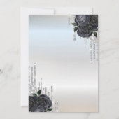 Glitter Druppels, Jurk Zwarte Rozen Sweet 16 Invit Kaart (Achterkant)