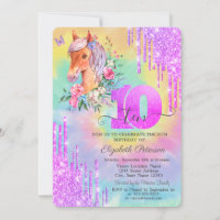 Glitter druppels Pony tie kleurstof 10e verjaardag