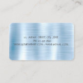 Glitter druppels zilveren cupcake bakkerij blauw m visitekaartje (Achterkant)