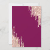 Glitter Druppelt Baby Voeten Paarse Baby shower Kaart (Achterkant)