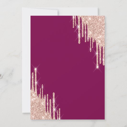 Glitter Druppelt Baby Voeten Paarse Baby shower Kaart (Achterkant)