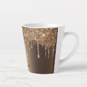 Glitter druppelt kopersparkle-naam latte mok (Rechts)