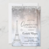 Glitter druppelt olietoren Snowflakes Quinceañera Kaart (Voorkant)