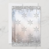 Glitter druppelt olietoren Snowflakes Quinceañera Kaart (Achterkant)