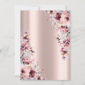 Glitter Druppelt Roos Goud Roze Bloemen 60e Verjaa Kaart (Achterkant)