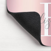 Glitter druppelt roze monogram af muismat (Hoek)