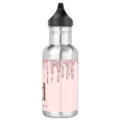 Glitter druppelt roze roze goud aangepaste monogra waterfles  (Rechts)