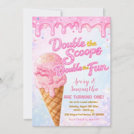 Glitter Dubbele Scheppen Verjaardag Pastel Glans Kaart (Voorkant)