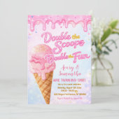 Glitter Dubbele Scheppen Verjaardag Pastel Glans Kaart (Staand voorkant)
