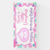 Glitter Dumpling Verjaardagsbanner Spandoek (Verticaal)
