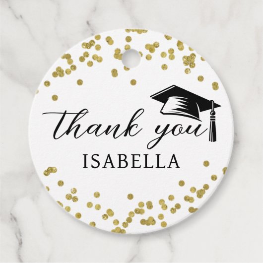 Glitter Dust Confetti Afstuderen Bedankt Bedankjes Labels (Voorkant)