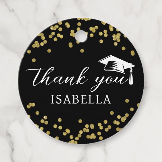 Glitter Dust Confetti Afstuderen Bedankt Bedankjes Labels (Voorkant)