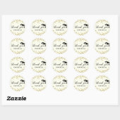 Glitter Dust Confetti Afstuderen Bedankt Classic Ronde Sticker (Vel)