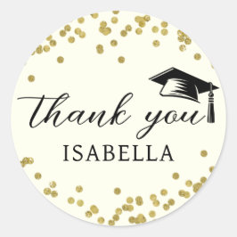 Glitter Dust Confetti Afstuderen Bedankt Classic Ronde Sticker