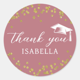 Glitter Dust Confetti Afstuderen Bedankt Ronde Sticker