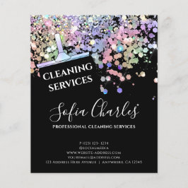 Glitter Dust Maid Cleaning House Black Flyer