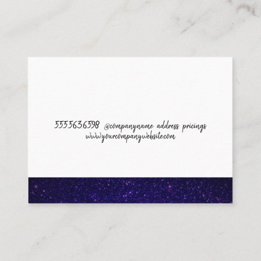 Glitter Dust Paars Visitekaartje (Achterkant)