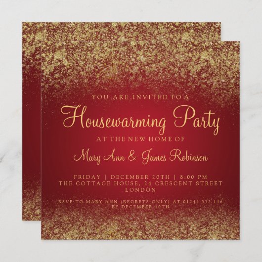 Glitter Dust Red Kaart (Voorkant / Achterkant)