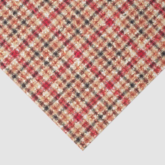 Glitter Earthtone Tartan Tissuepapier (Detail)